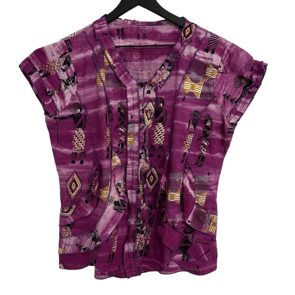 Women's Pink/Purple African Patterned Top